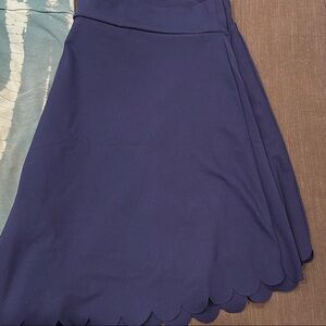 J. Crew Factory Navy Scalloped Skort